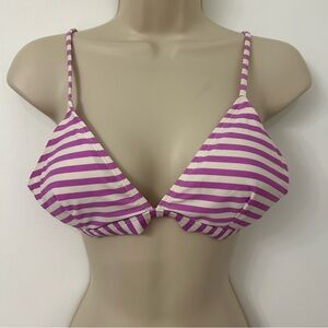 Old Navy | purple and white striped bikini top